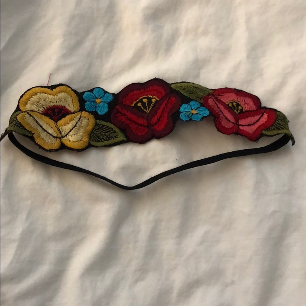 Floral elastic headband